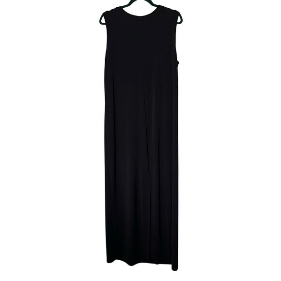 Talbots Dress Womens L Black Sheath Maxi Sleeveless Knit Closet Staple Longline - Picture 3 of 8